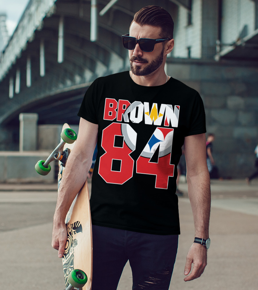 Pittsburgh Steelers Antonio Brown 84 Logo Jersey T-Shirt