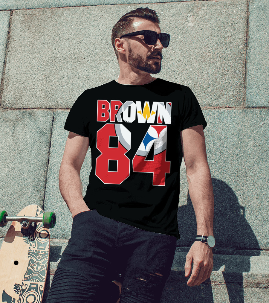 Pittsburgh Steelers Antonio Brown 84 Logo Jersey T-Shirt