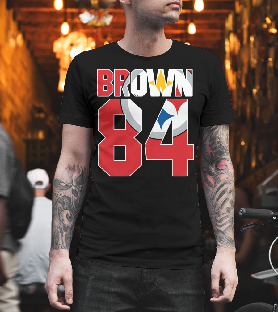 Pittsburgh Steelers Antonio Brown 84 Logo Jersey T-Shirt