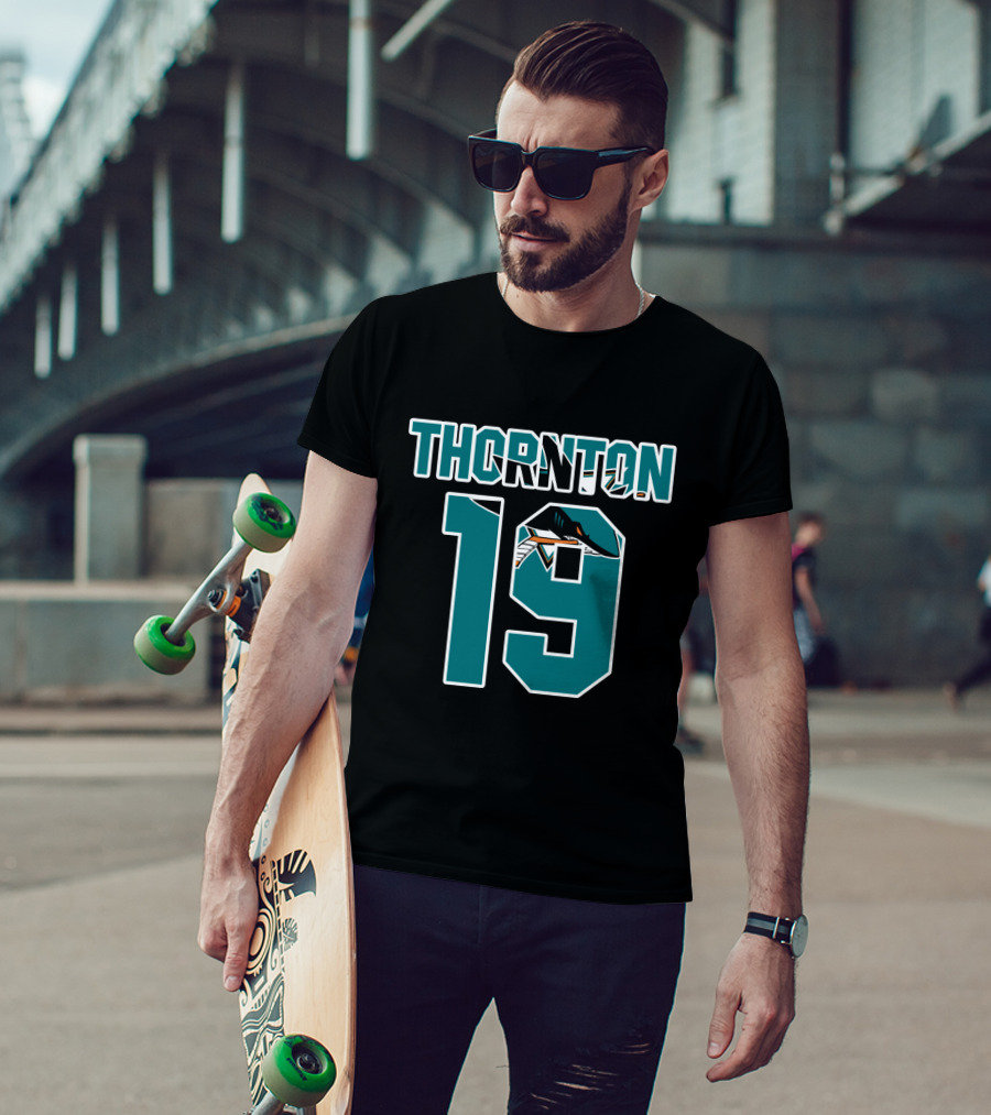 San Jose Sharks Joe Thornton 19 NHL Player Number T-Shirt