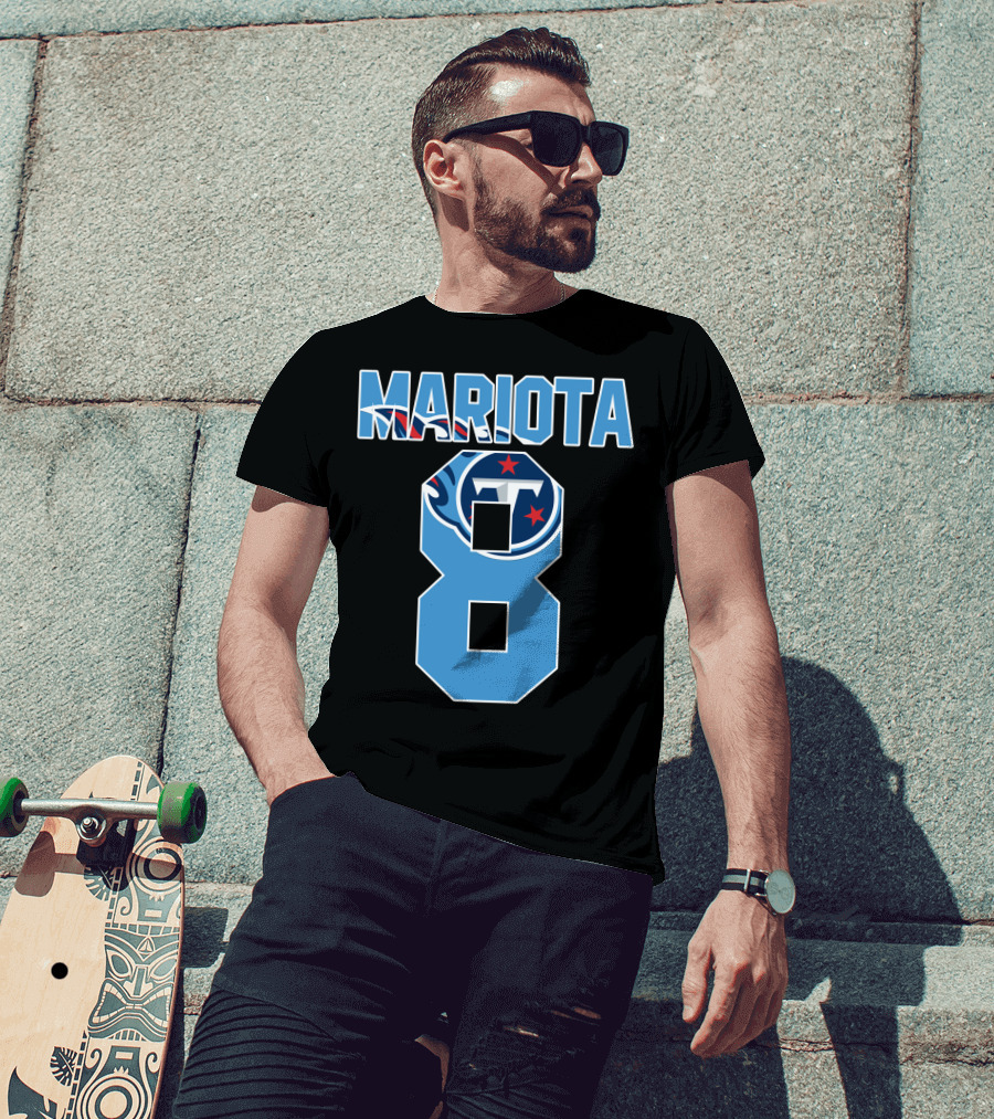 Tennessee Titans Marcus Mariota Number 8 Jersey Icon T-Shirt
