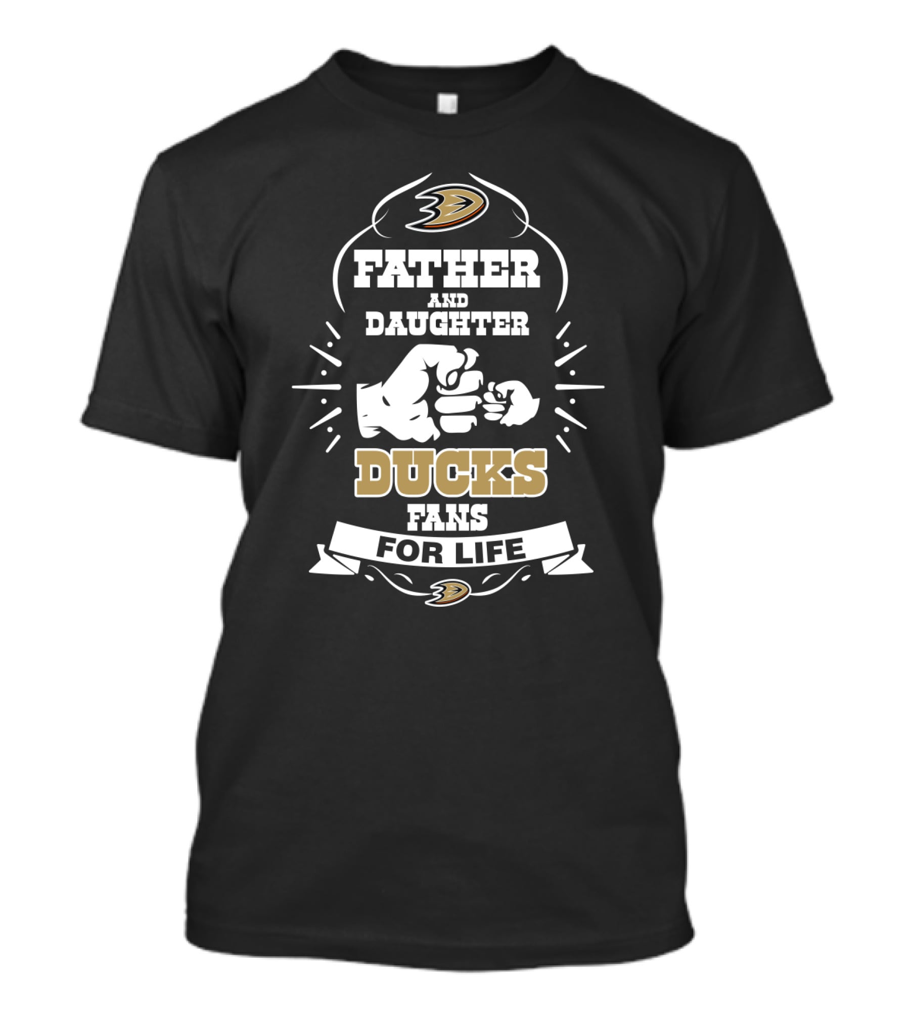 Father And Daughter Anaheim Ducks Fans For Life With Team T-Shirt