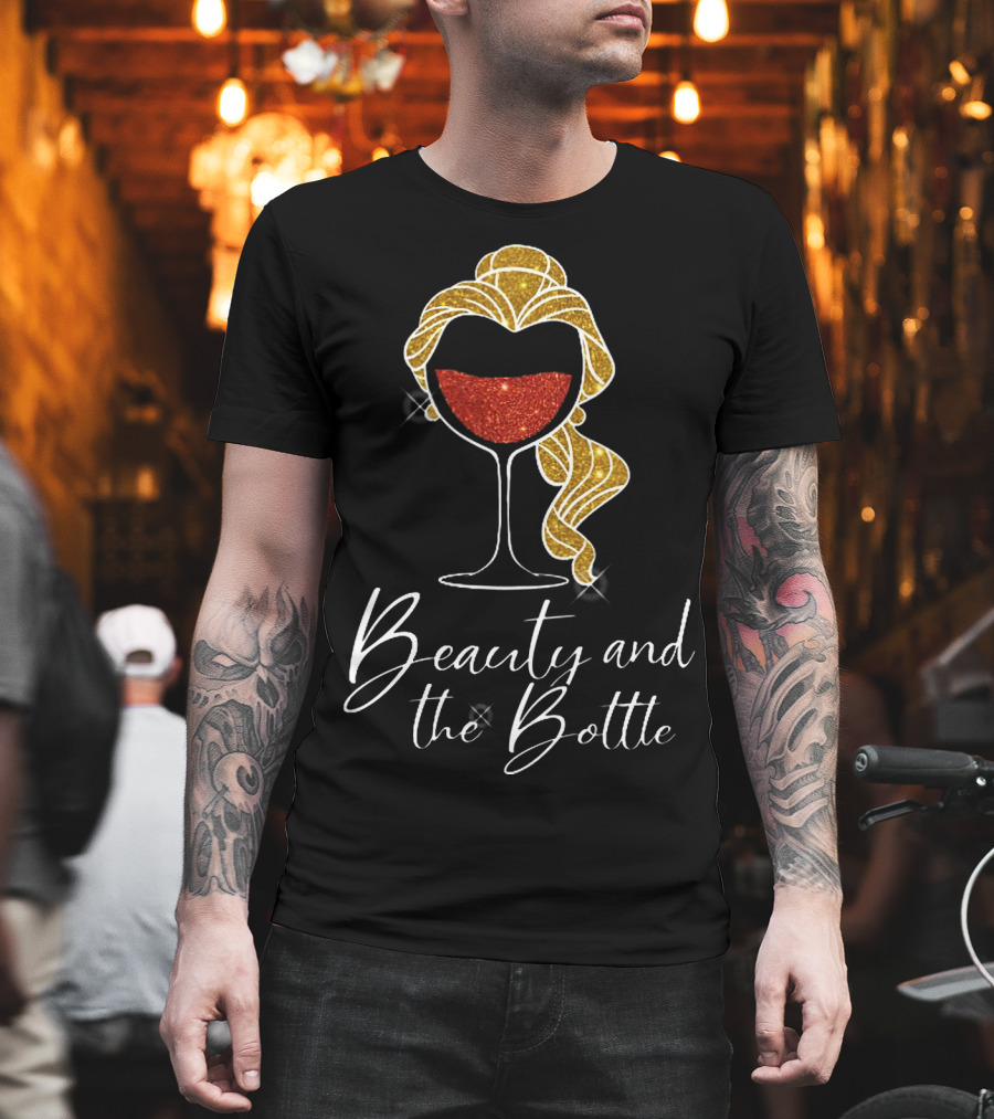 Beauty and the Bottle Sparkling Wine Lover's Glam T-Shirt