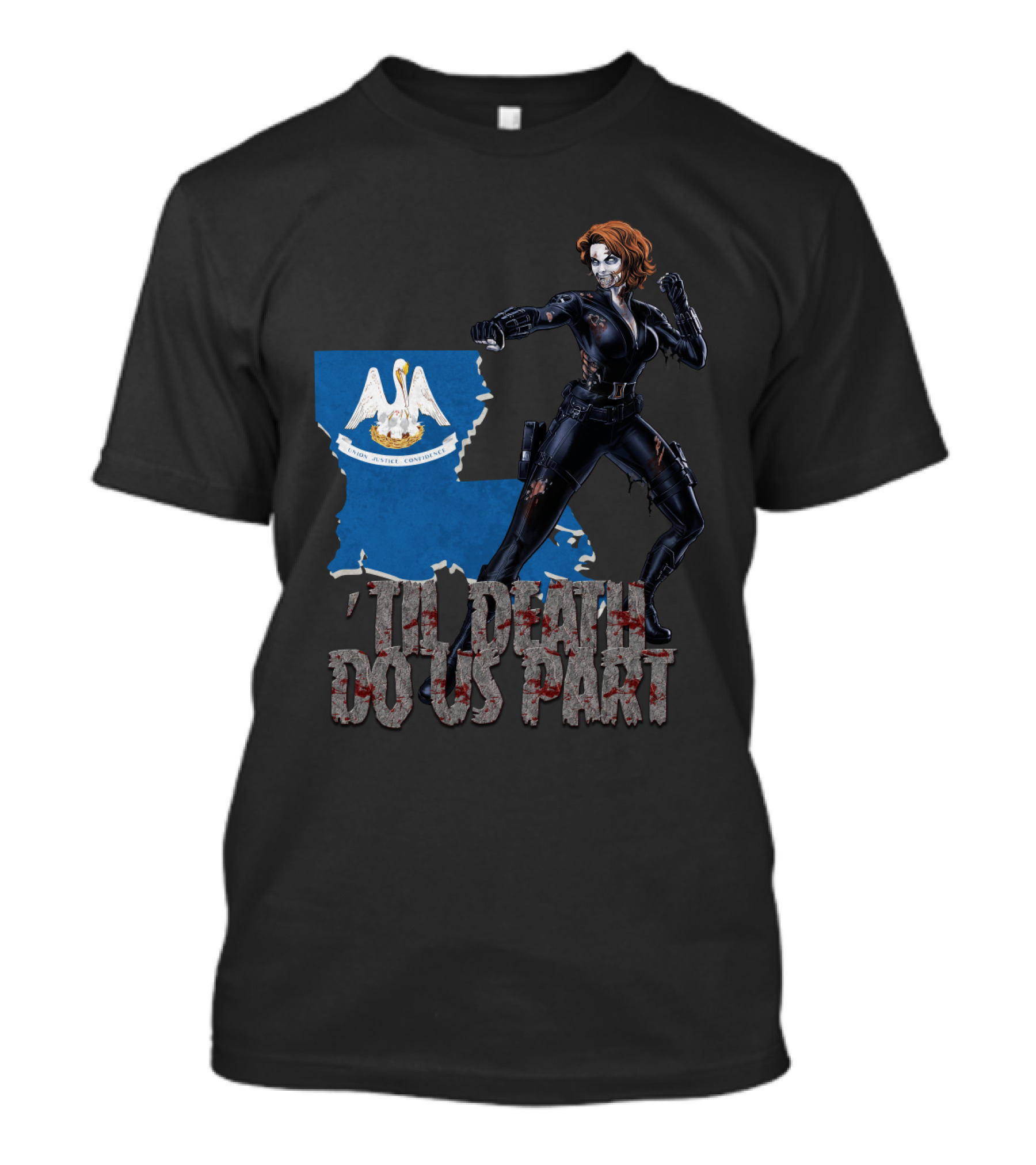 Til Death Do Us Part Black Widow Louisiana T-Shirt