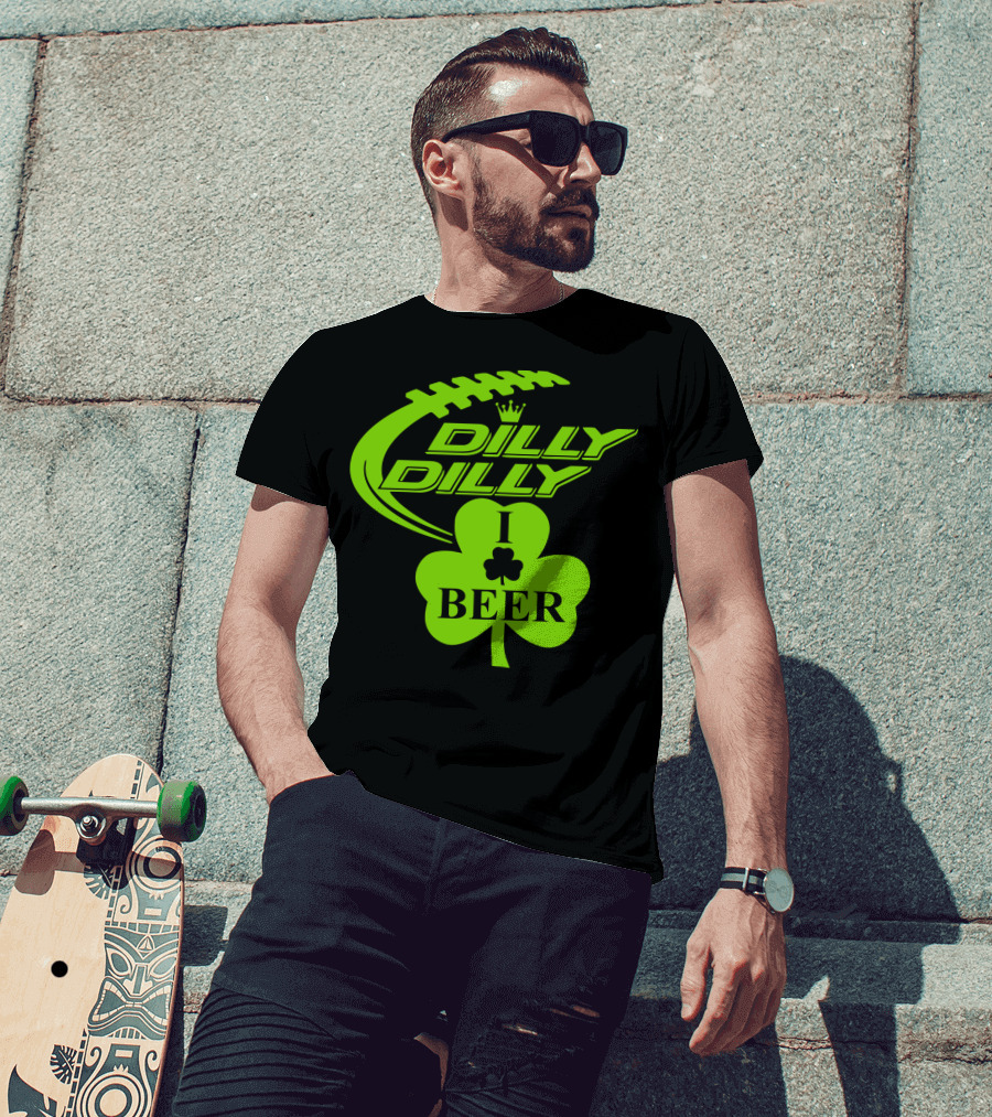 Dilly Dilly I Shamrock Beer Football St Patricks Day T-Shirt