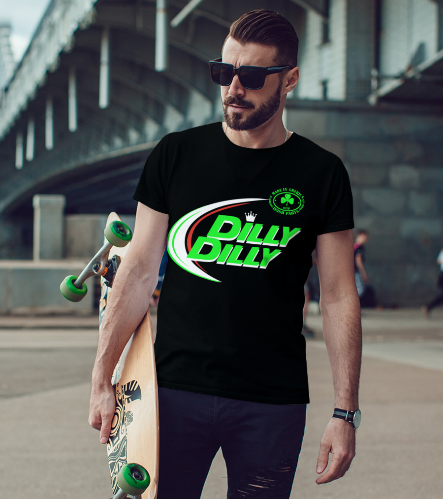 Dilly Dilly Made In America With Irish Parts Shamrock Crown T-Shirt