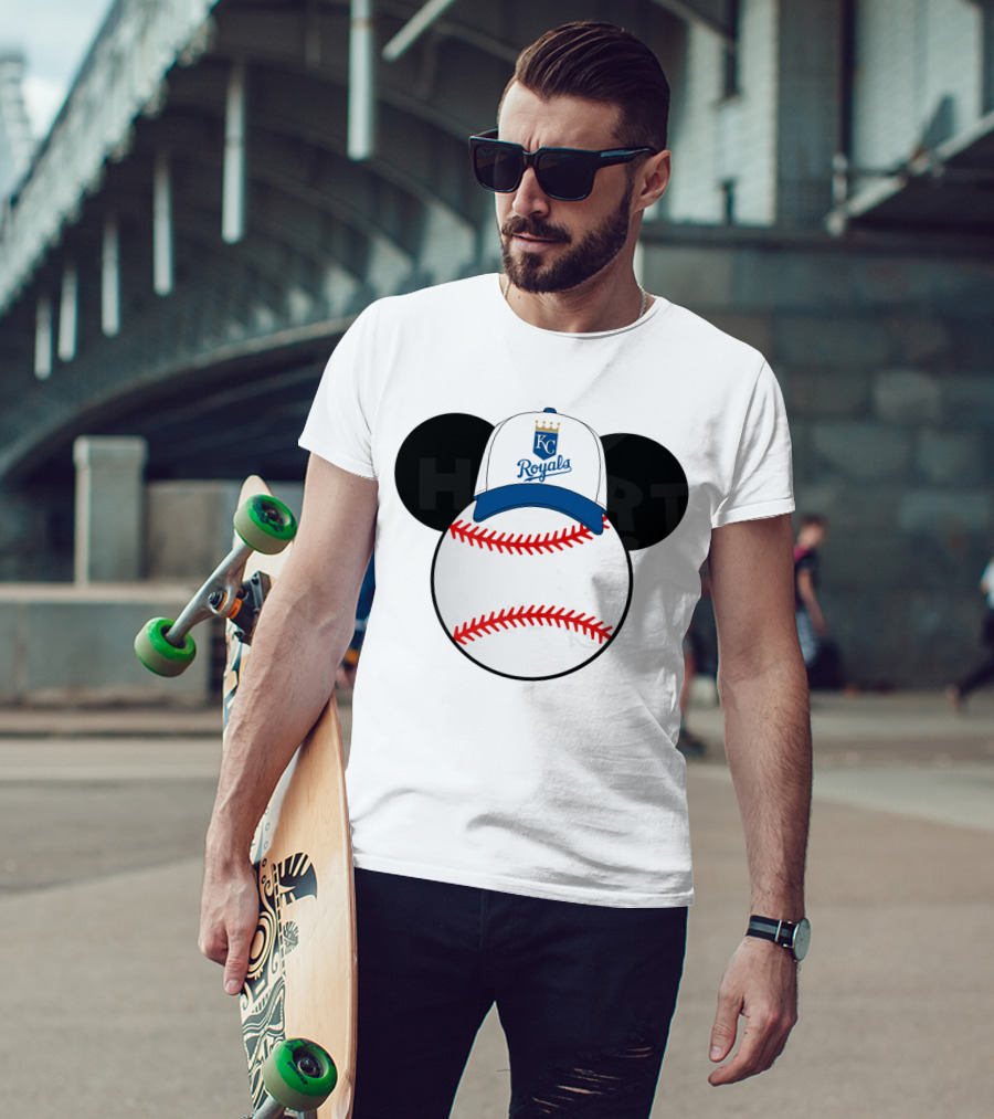 Kansas City Royals Baseball Cap Mickey Ears Heart T-Shirt