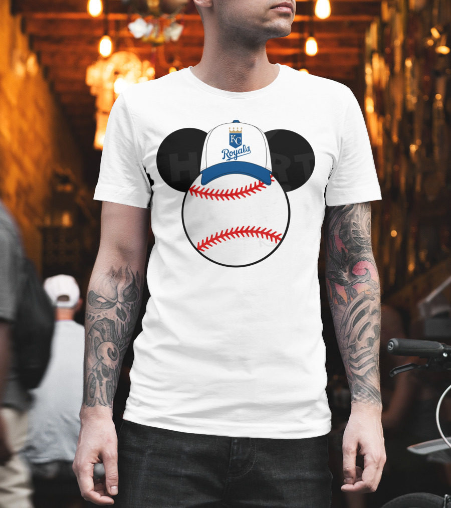 Kansas City Royals Baseball Cap Mickey Ears Heart T-Shirt