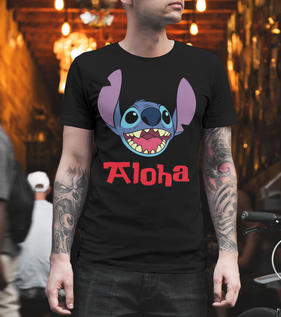 Lilo And Stitch Aloha Stitch Iconic Blue Character Smile T-Shirt