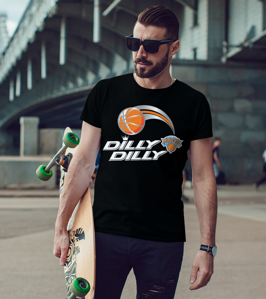 New York Knicks Dilly Dilly Basketball Logo And Orange Basketball T-Shirt