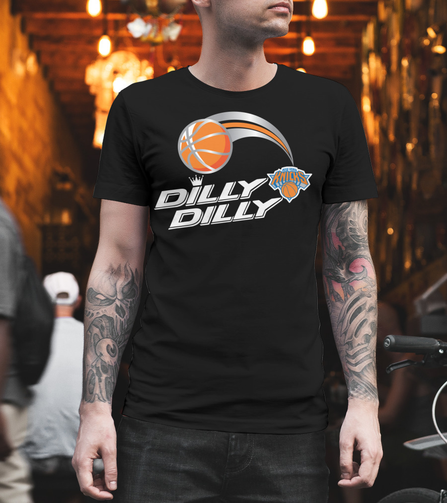 New York Knicks Dilly Dilly Basketball Logo And Orange Basketball T-Shirt