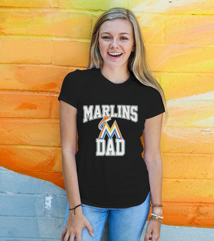 Marlins Dad Miami Baseball Fan Father's Pride T-Shirt