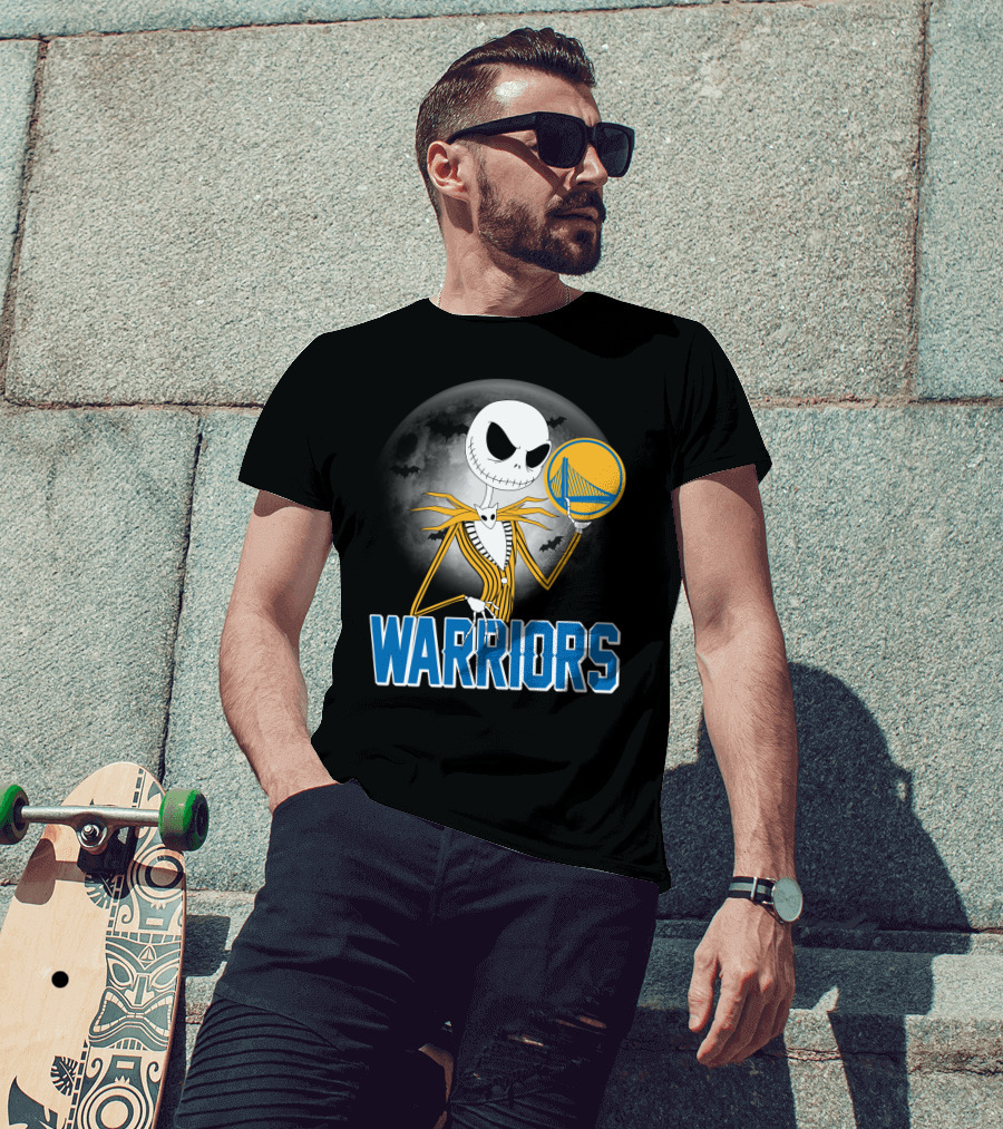 Jack Halloween Warriors Golden State Fan Basketball Moon Scene T-Shirt