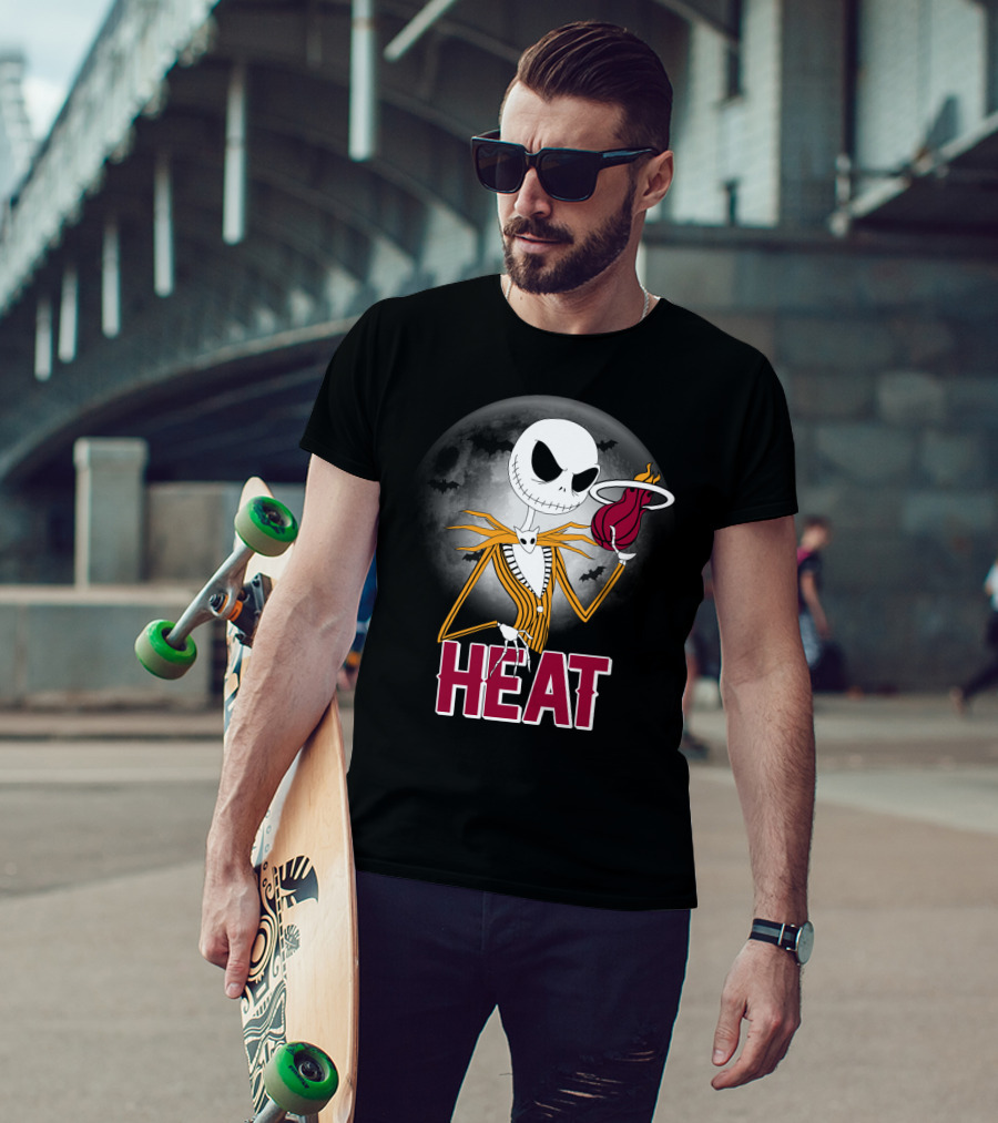 Jack Skellington Miami Heat Halloween Fans T-Shirt
