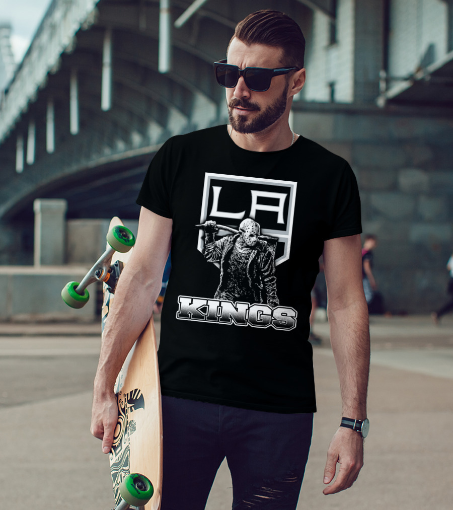 LA Kings Hockey Fans Featuring Jason Voorhees Crossover T-Shirt