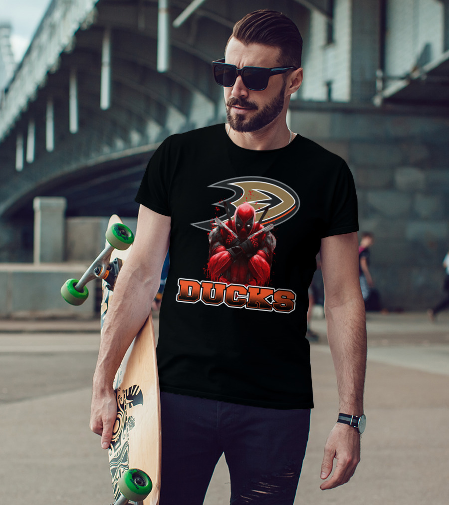 Anaheim Ducks Deadpool Fans Crossover T-Shirt