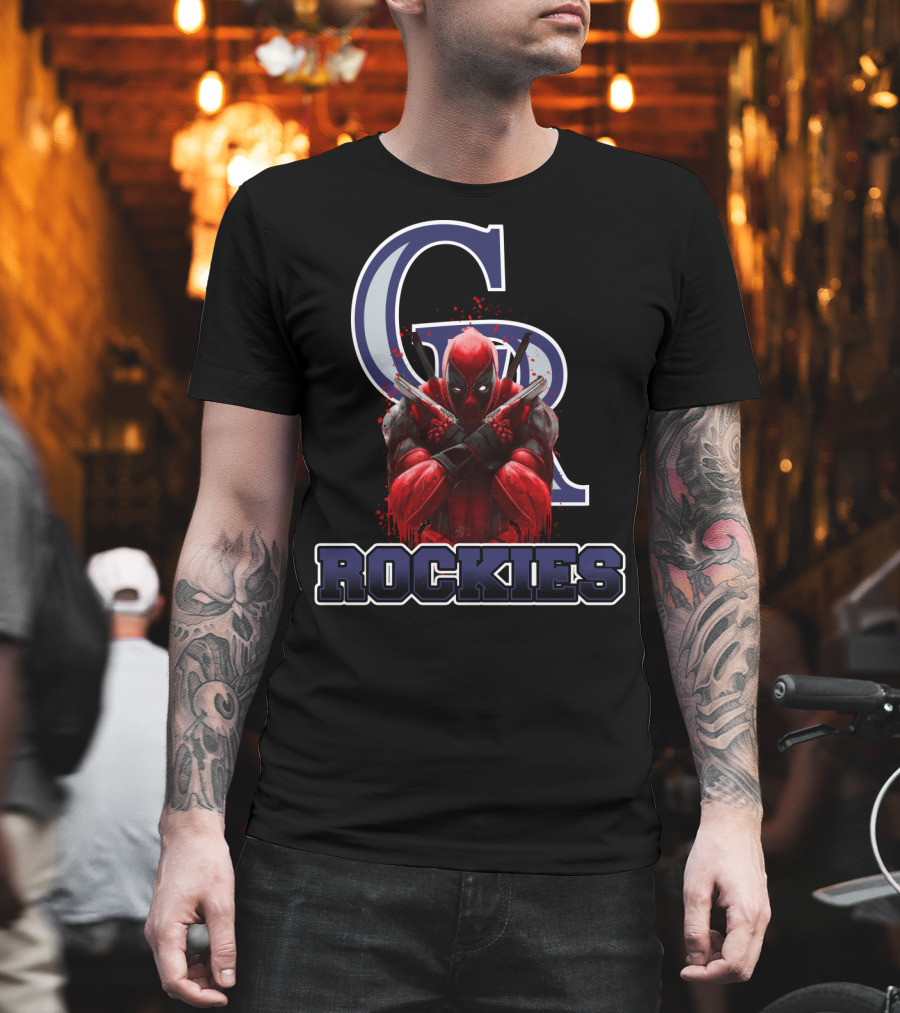 Colorado Rockies Deadpool Crossover Fan Favorite T-Shirt