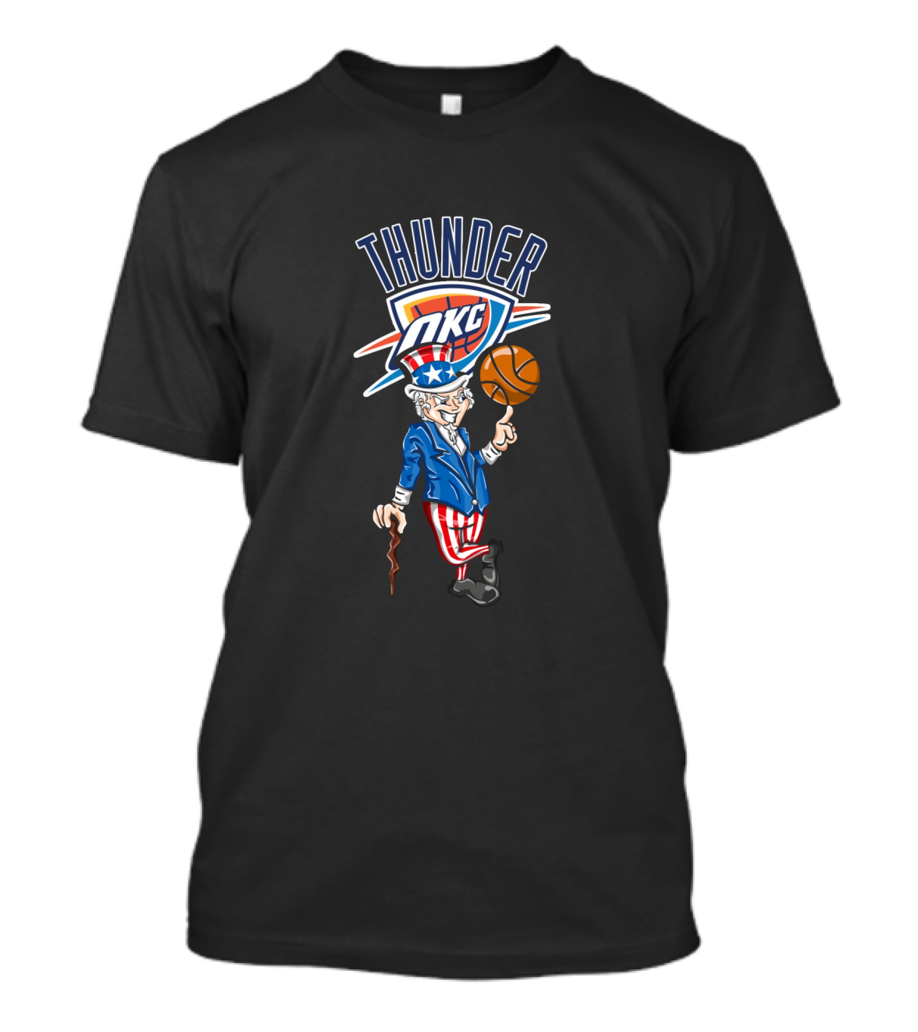 Oklahoma City Thunder Uncle Sam Patriotic Basketball 4Th July T-Shirt