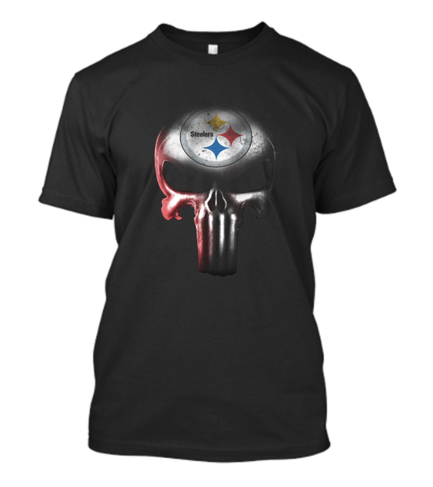 Pittsburgh Steelers Fans Skull Featuring Iconic Punisher T-Shirt