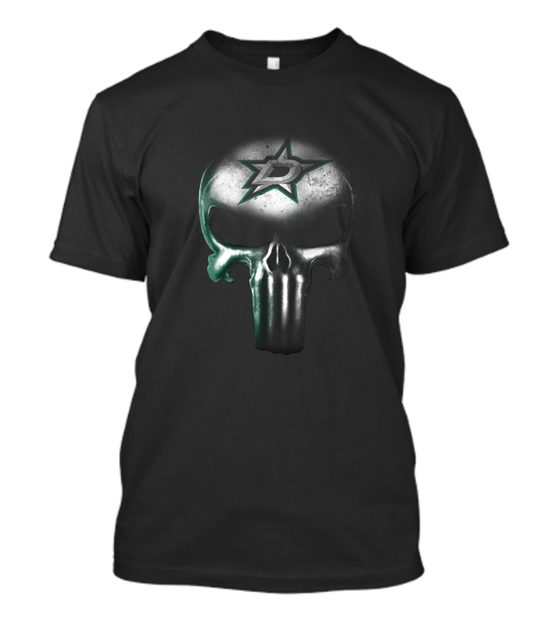 Dallas Stars Punisher Skull Graphic For Fans T-Shirt