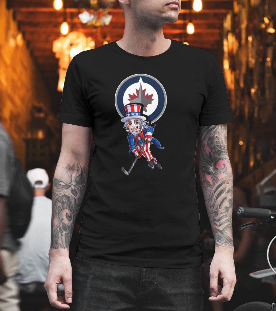 Uncle Sam Hockey Winnipeg Jets Fans 4Th Of July T-Shirt