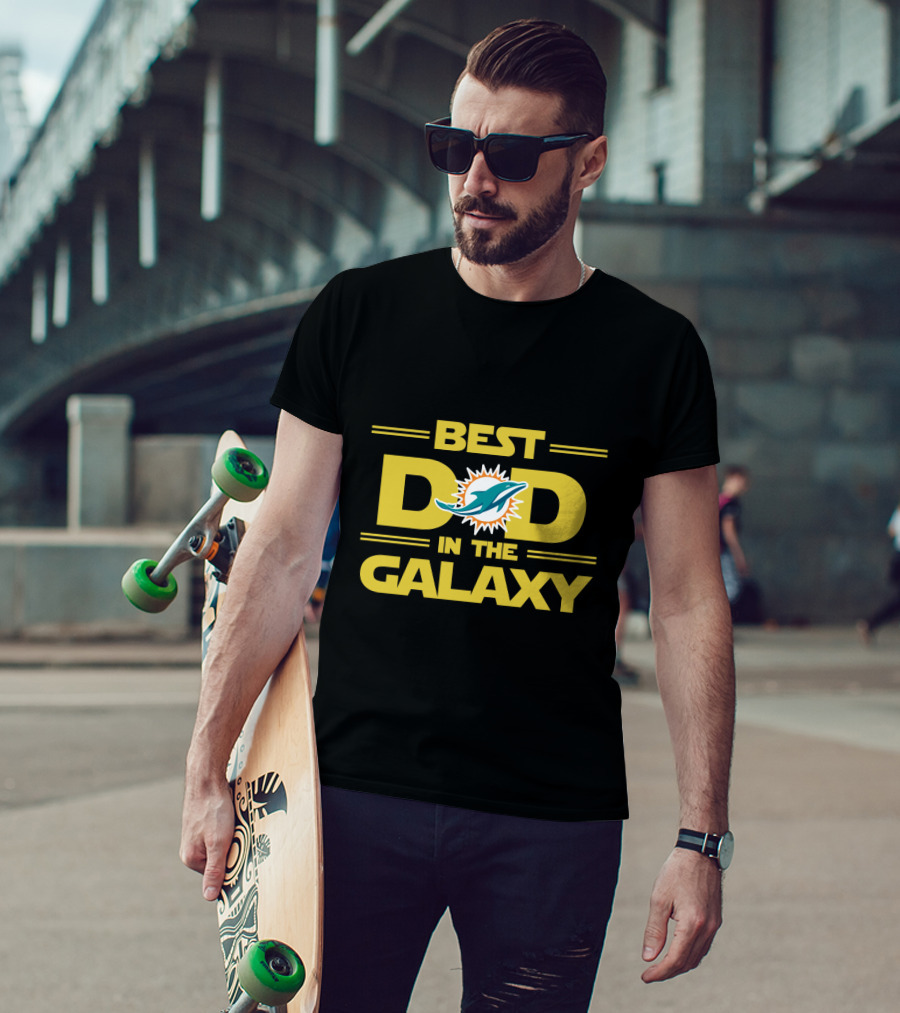 Best Dad In The Galaxy Miami Dolphins T-Shirt
