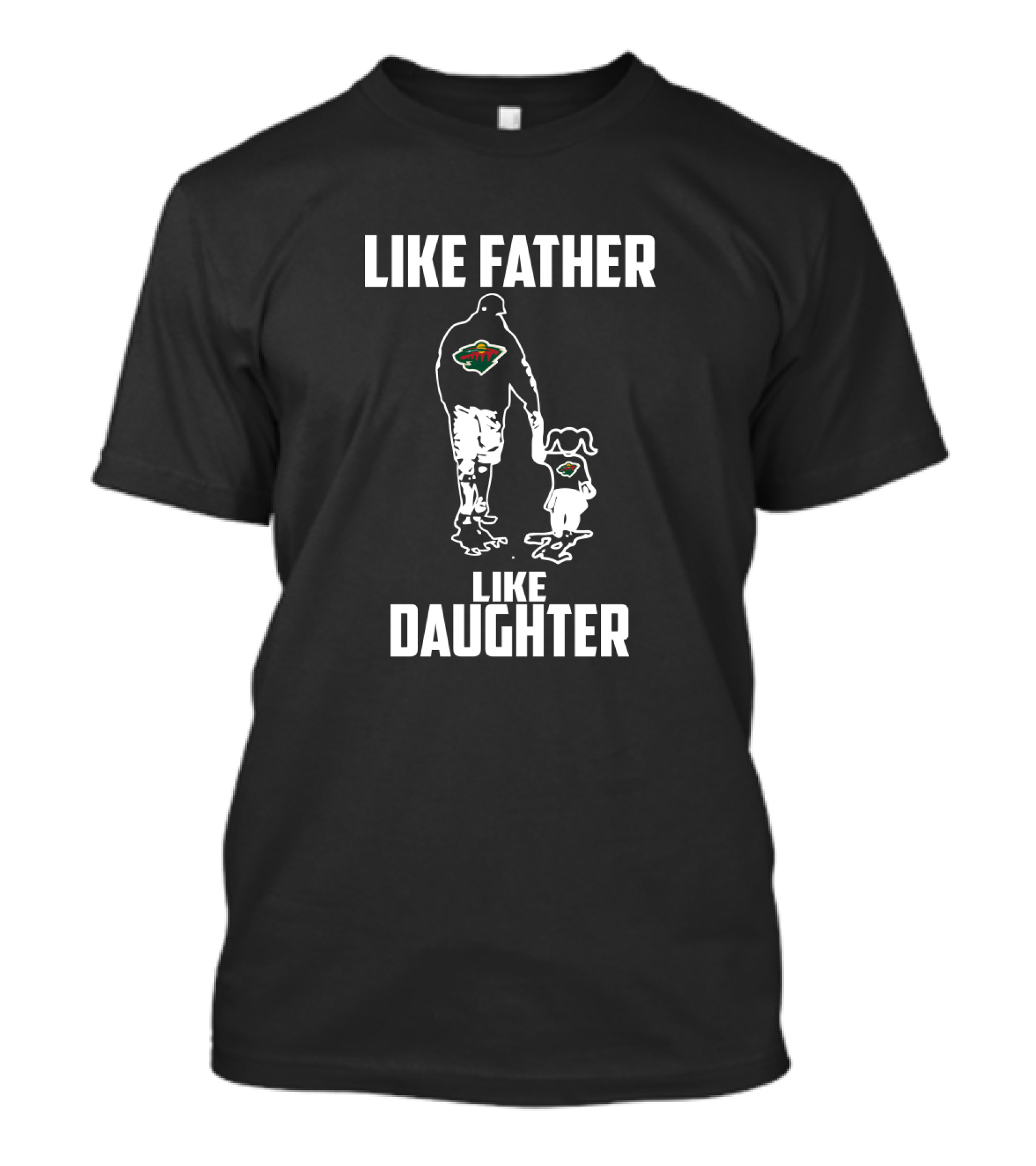 Like Father Like Daughter Minnesota Wild Logos Holding Hands T-Shirt