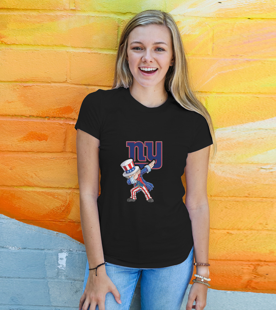 Uncle Sam Dabbing Ny Giants 4Th July Celebration T-Shirt