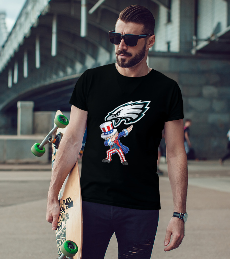 Philadelphia Eagles 4Th Of July Uncle Sam Dabbing T-Shirt