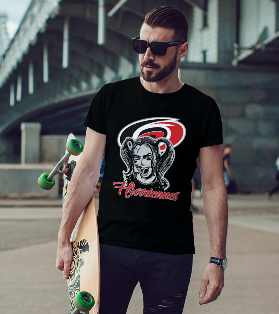 Hurricanes Harley Quinn Carolina Hurricanes Logo Fusion T-Shirt