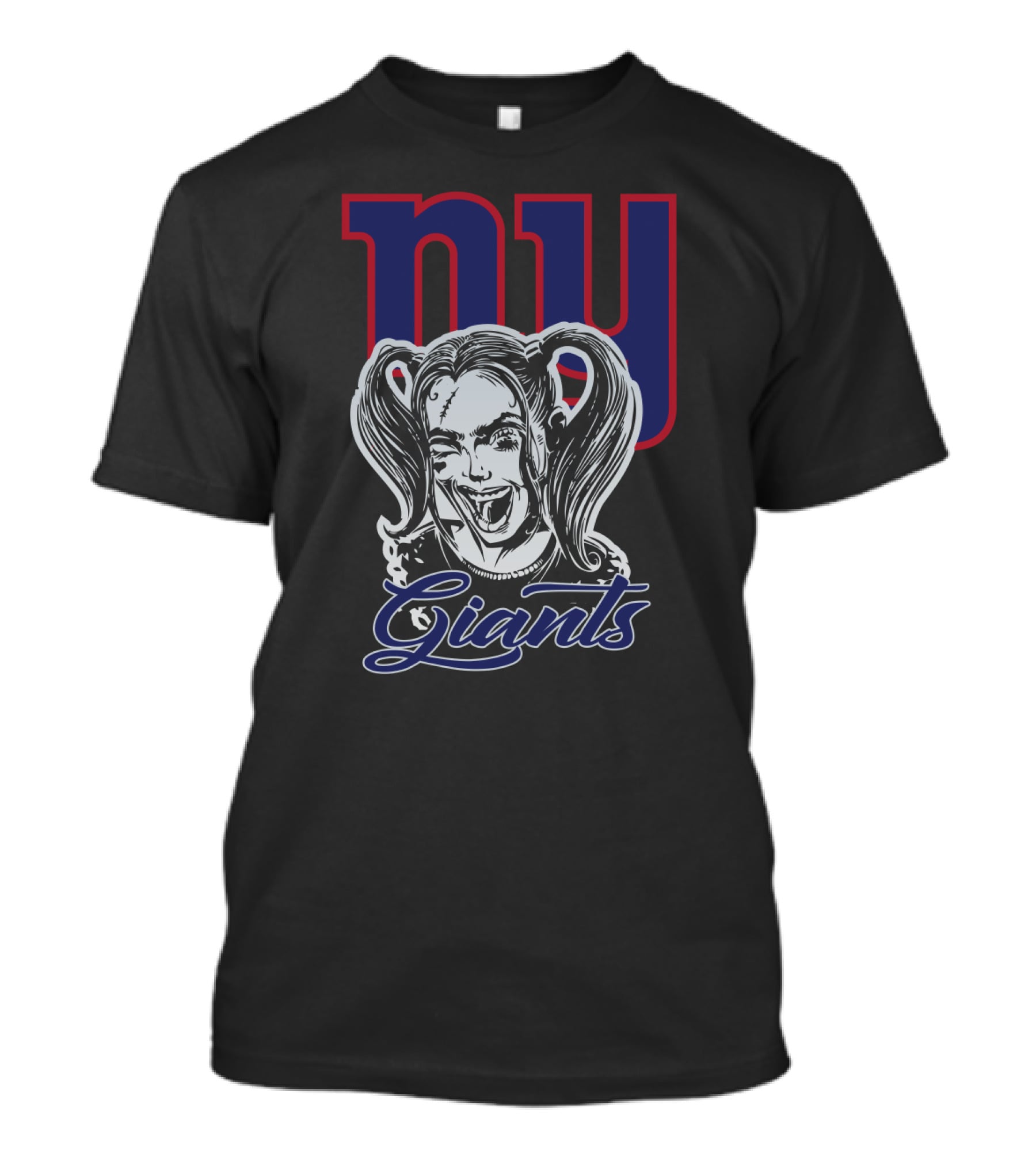 Ny Giants Meets Harley Quinn Fan Crossover T-Shirt