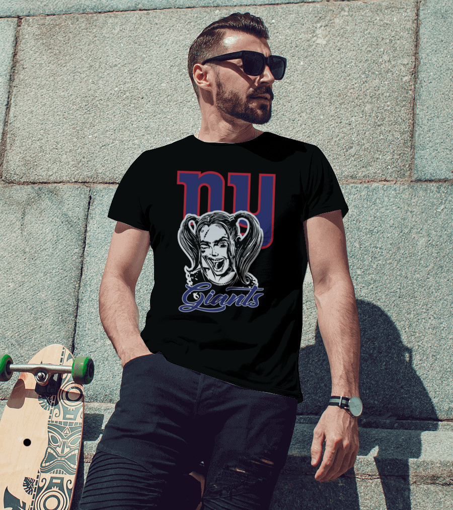 Ny Giants Meets Harley Quinn Fan Crossover T-Shirt