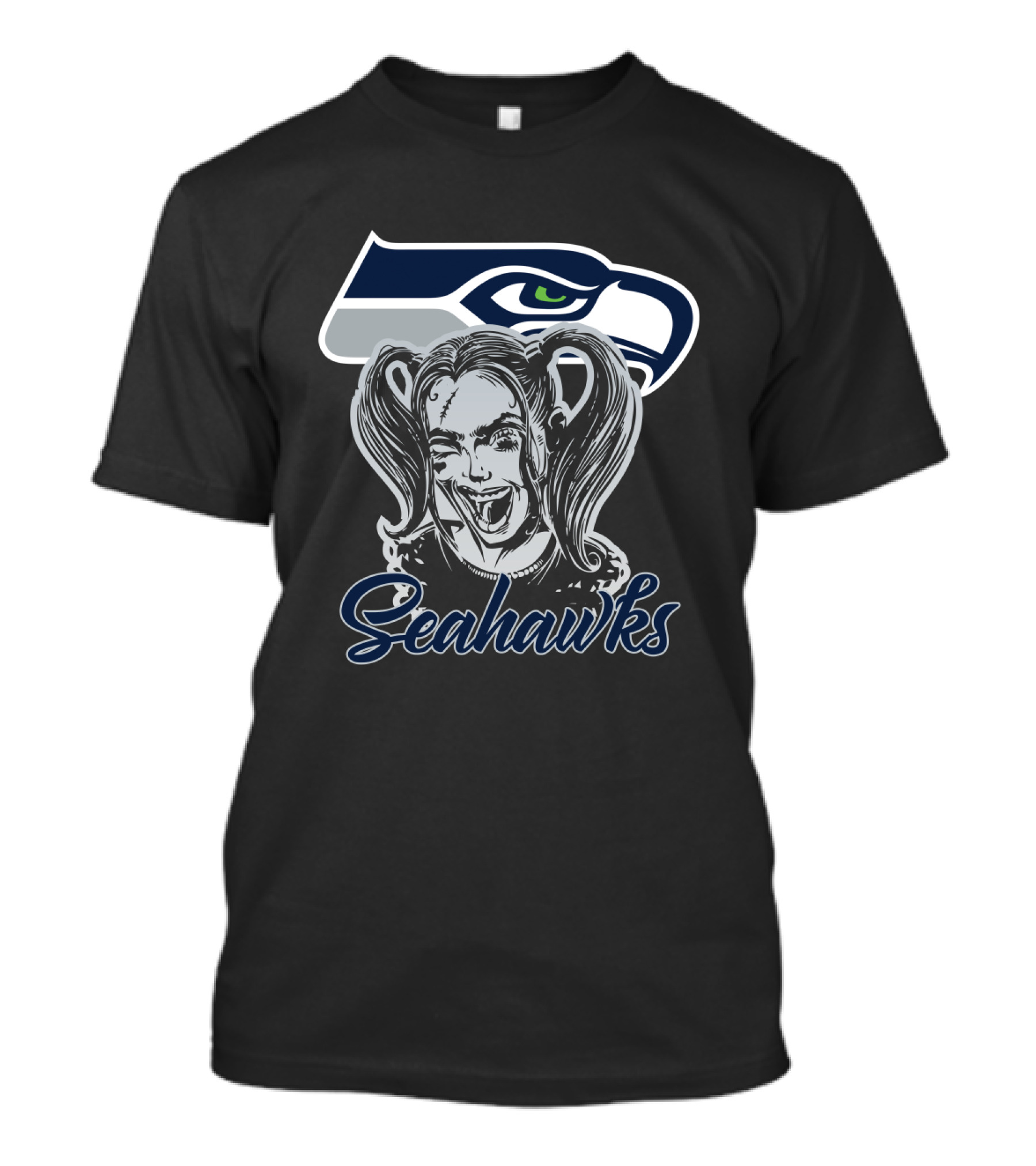 Harley Quinn And Seattle Seahawks Enthusiasts T-Shirt