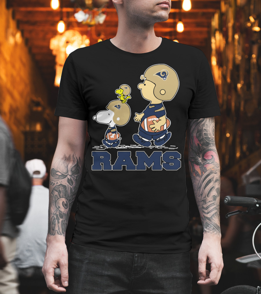 Snoopy And Los Angeles Rams Football Fans T-Shirt