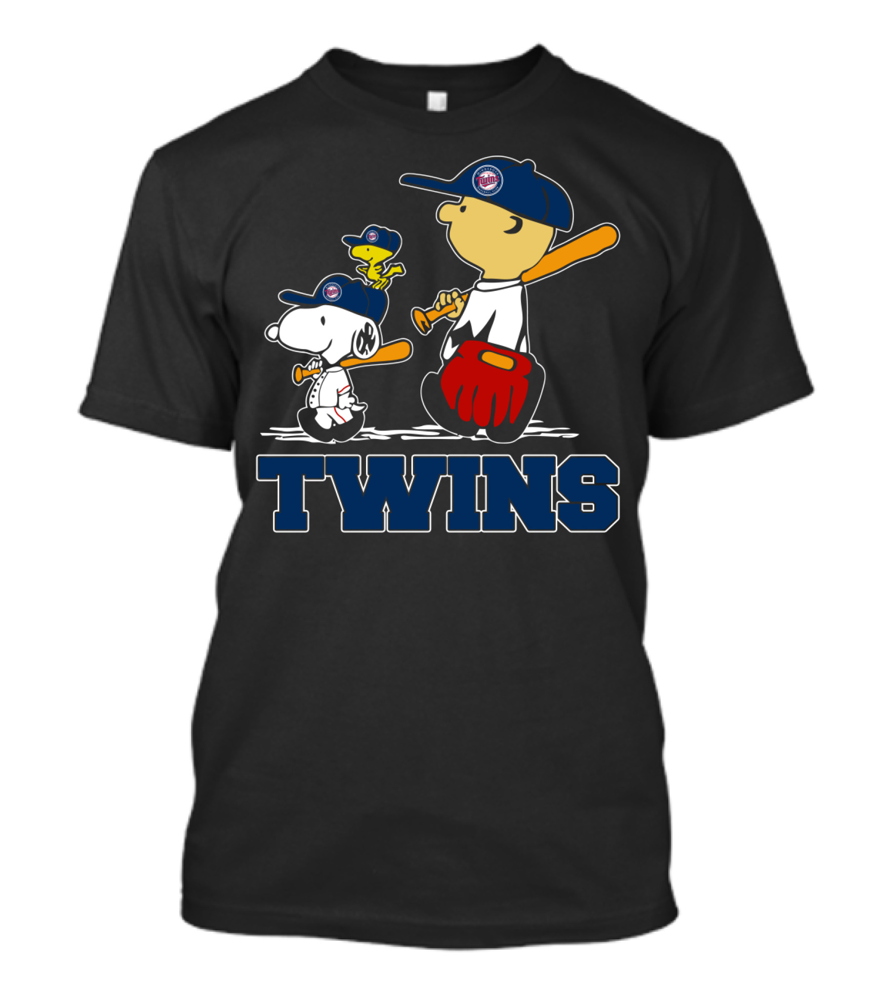 Snoopy And Woodstock With Twins Baseball Fans T-Shirt