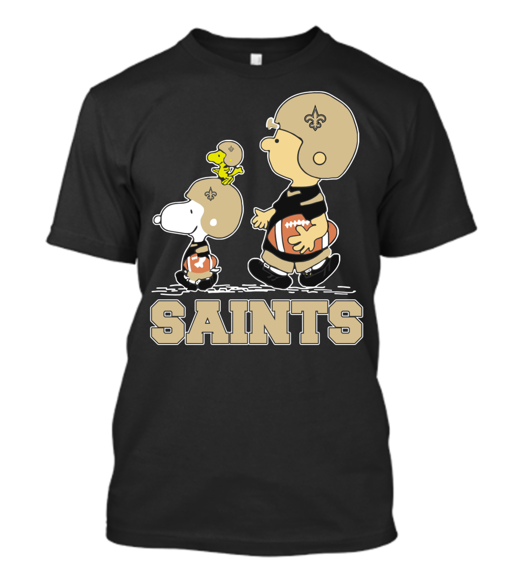 Snoopy Woodstock Charlie Brown New Orleans Saints Fans T-Shirt