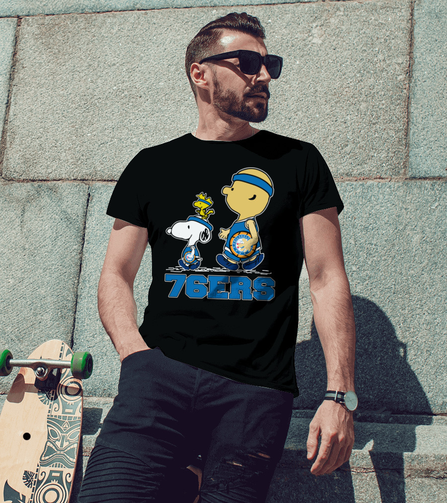 Philadelphia 76ers Snoopy Fans With Basketball T-Shirt