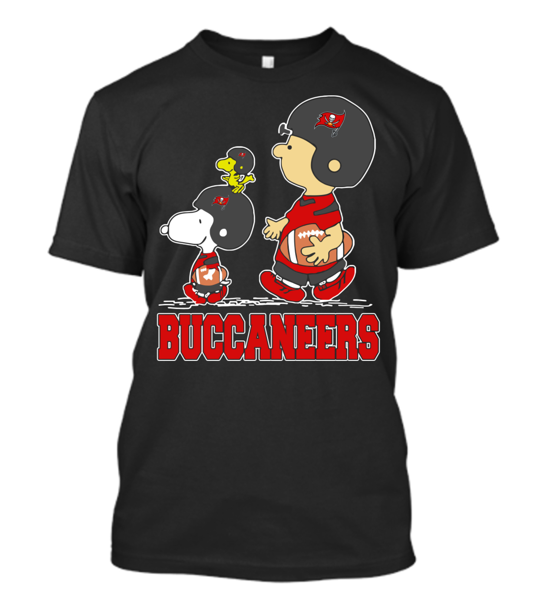 Snoopy And Woodstock With Tampa Bay Buccaneers Football Fans T-Shirt