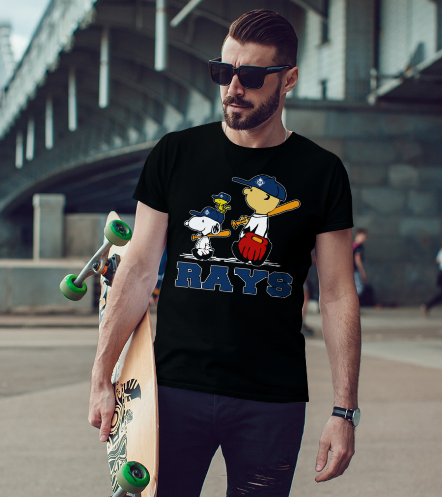 Snoopy Woodstock Charlie Brown Tampa Bay Rays Fans T-Shirt