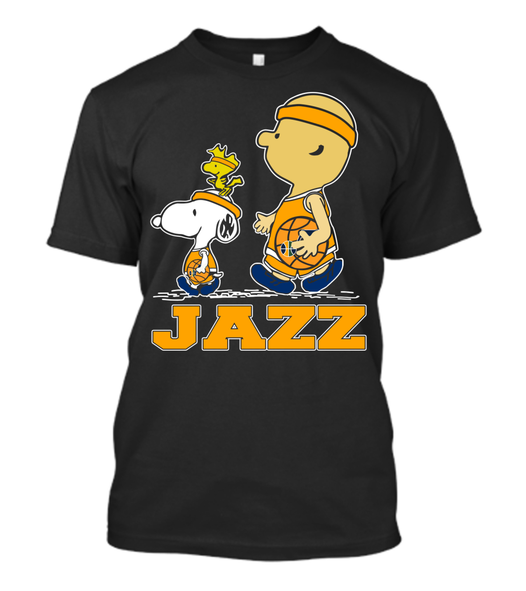Snoopy And Woodstock With Basketball For Utah Jazz Fans T-Shirt