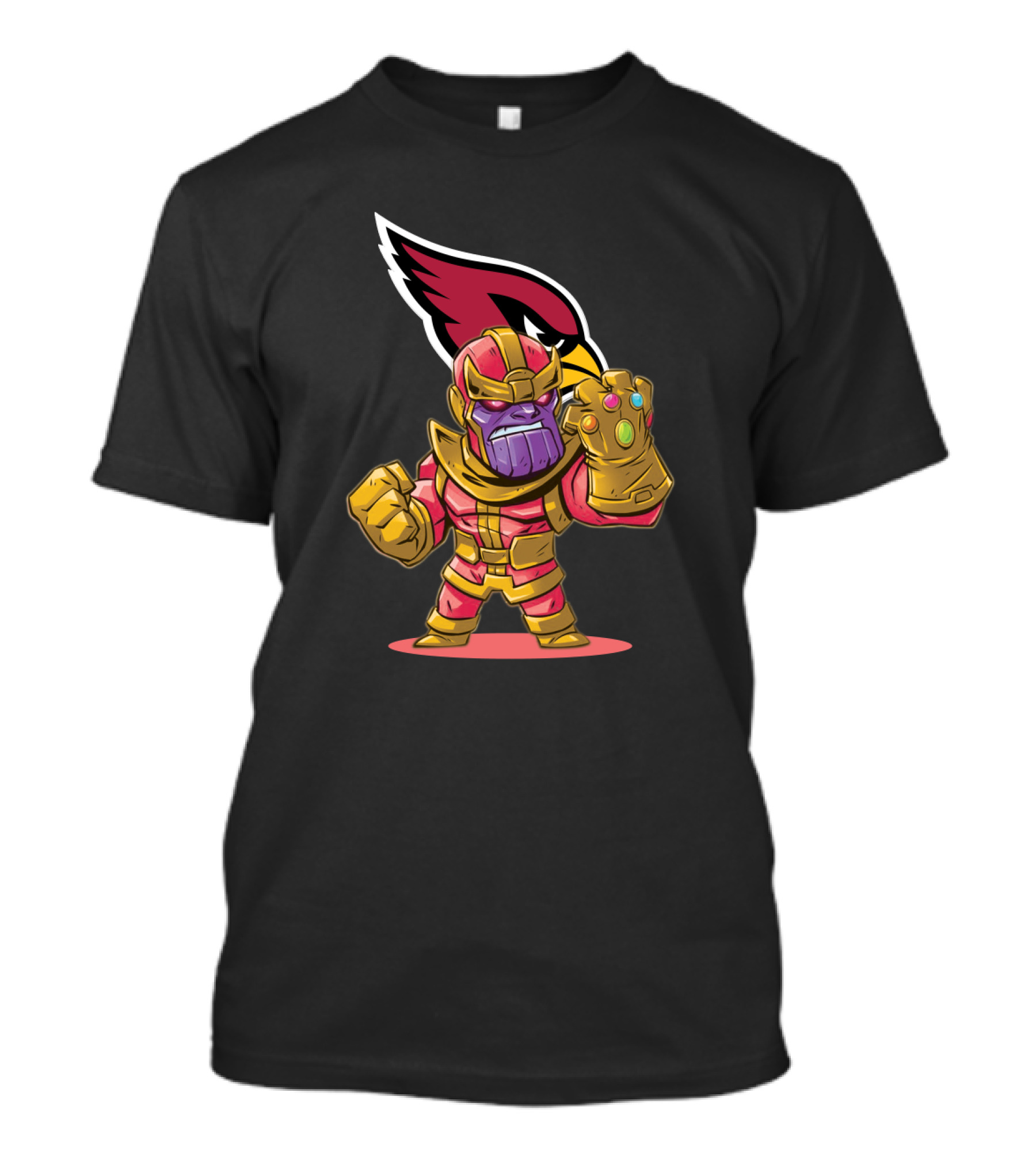 Thanos With Infinity Gauntlet And Arizona Cardinals Logo Combo T-Shirt