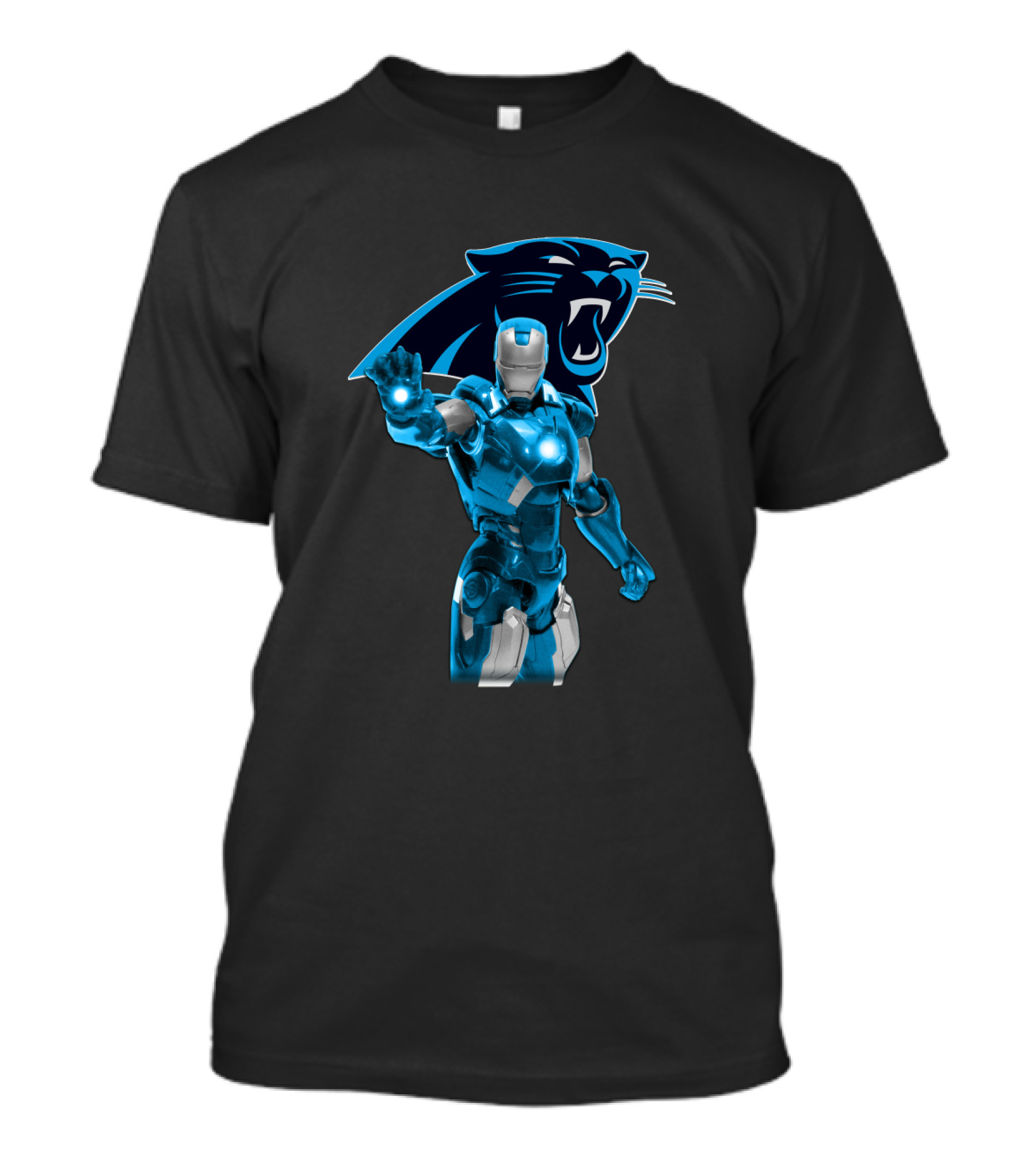 Iron Man Meets Carolina Panthers Marvel Fans Crossover T-Shirt