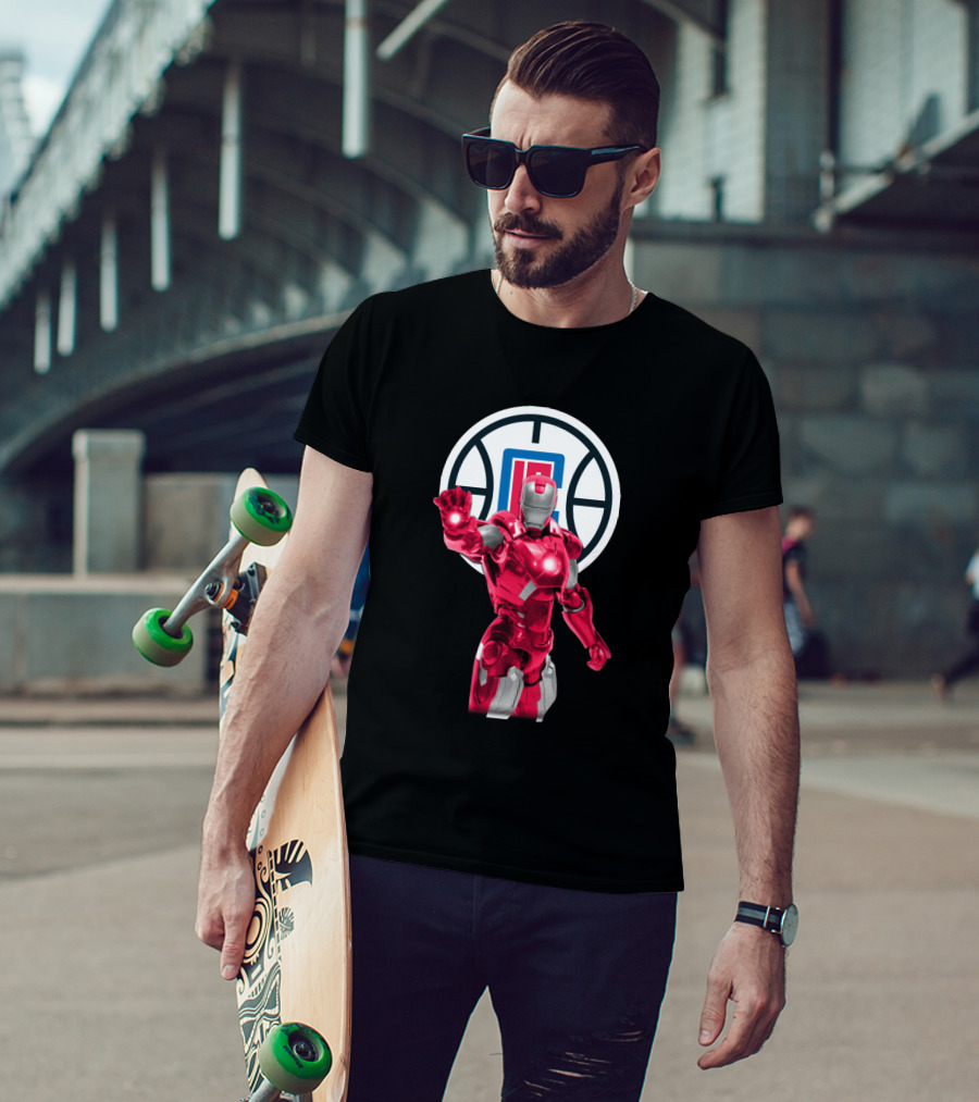 Iron Man La Clippers Basketball Hero Crossover T-Shirt
