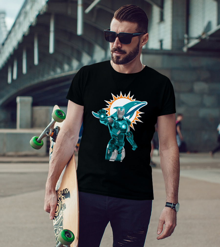 Iron Man Miami Dolphins Fan Tribute T-Shirt