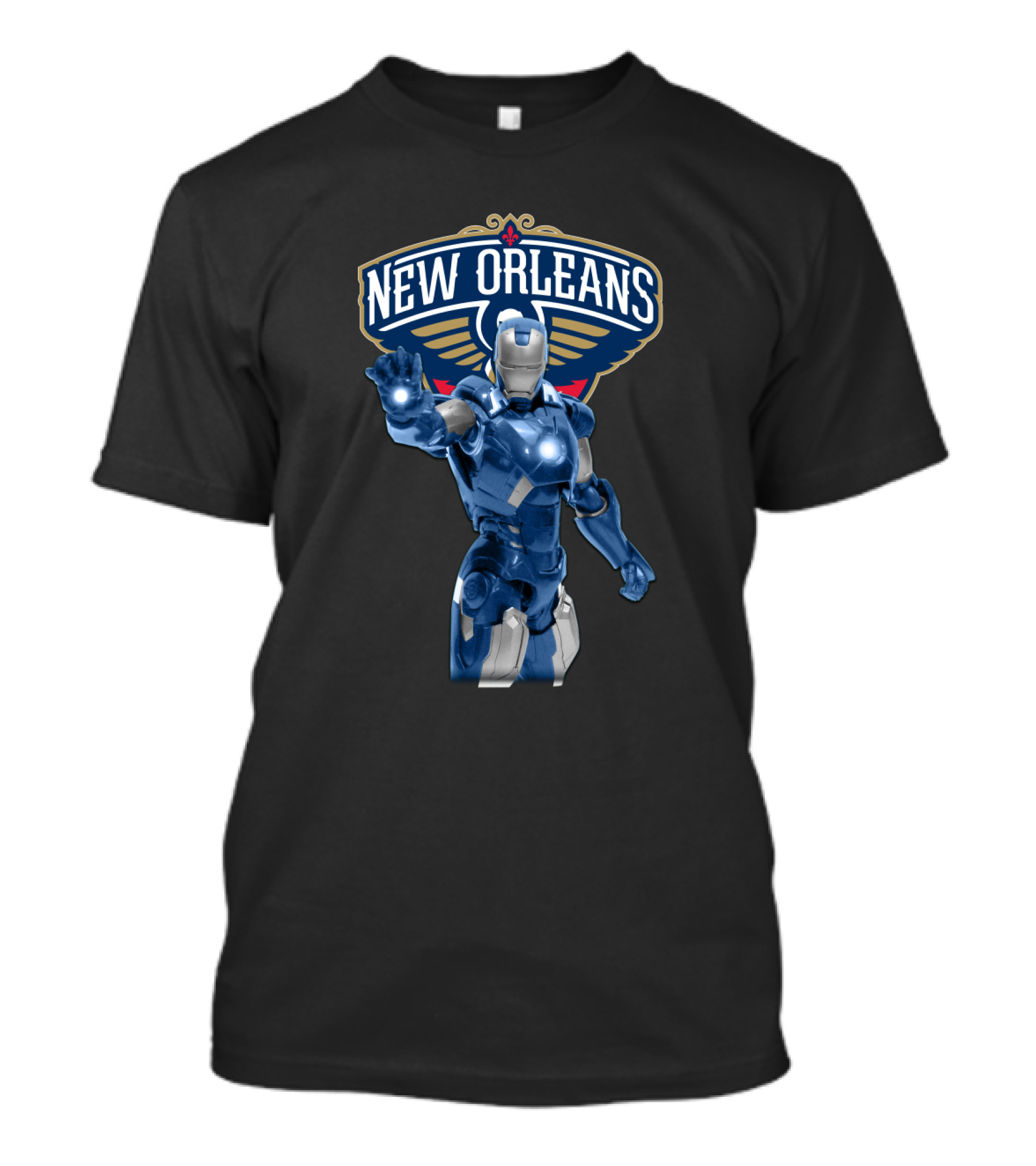 Iron Man New Orleans Pelicans Fans Marvel Sports Crossover T-Shirt