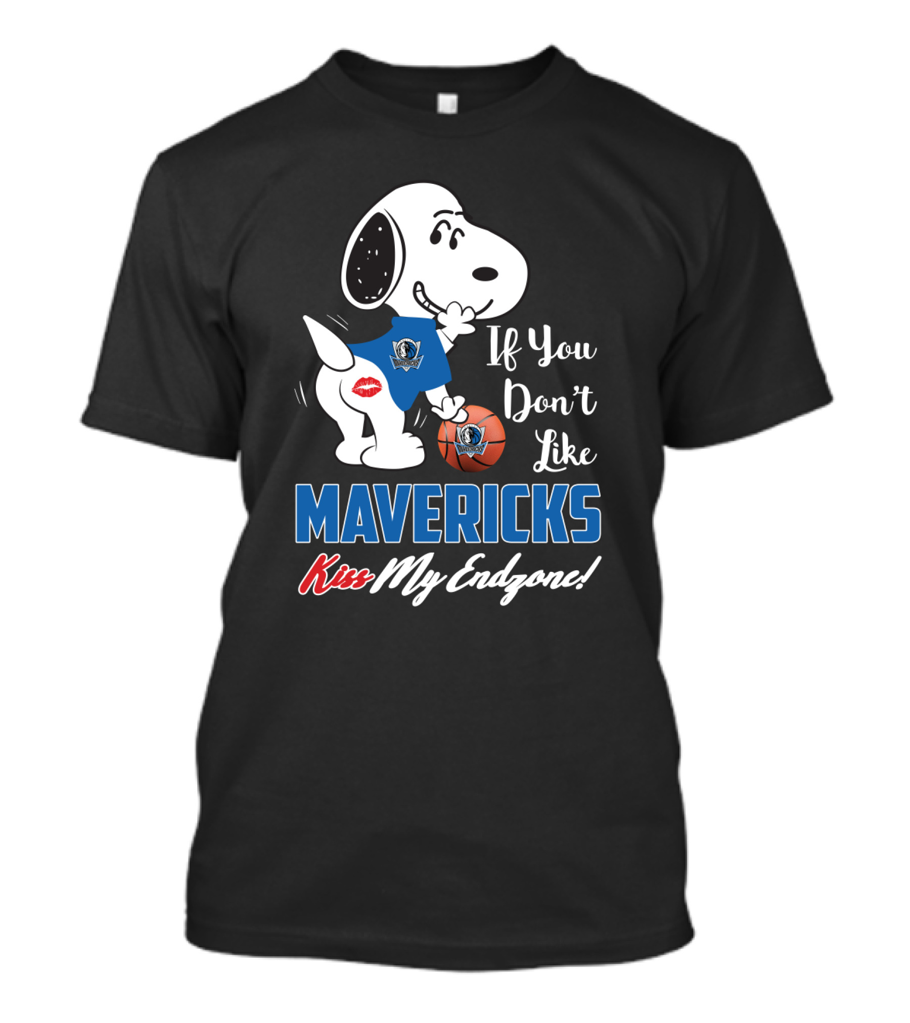 Snoopy Mavericks Kiss My Endzone Basketball Fans T-Shirt