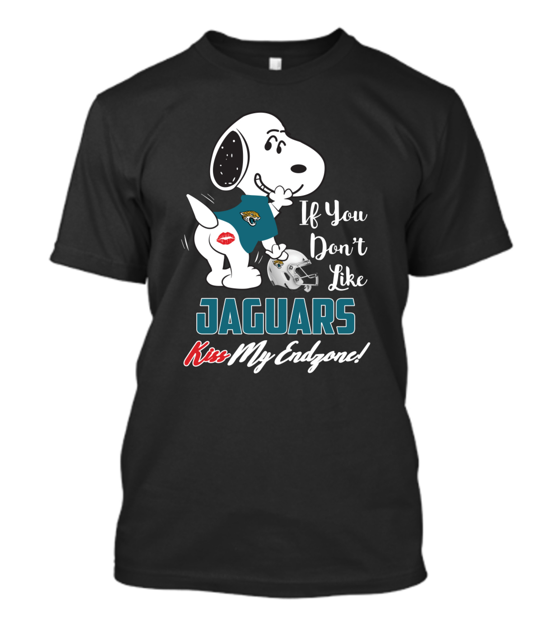 If You Don't Like Jaguars Kiss My Endzone Snoopy Jacksonville Jaguars T-Shirt