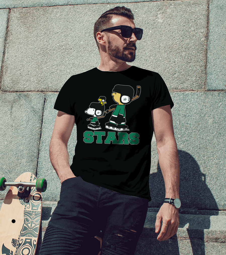 Snoopy Woodstock Dallas Stars Hockey Fans T-Shirt