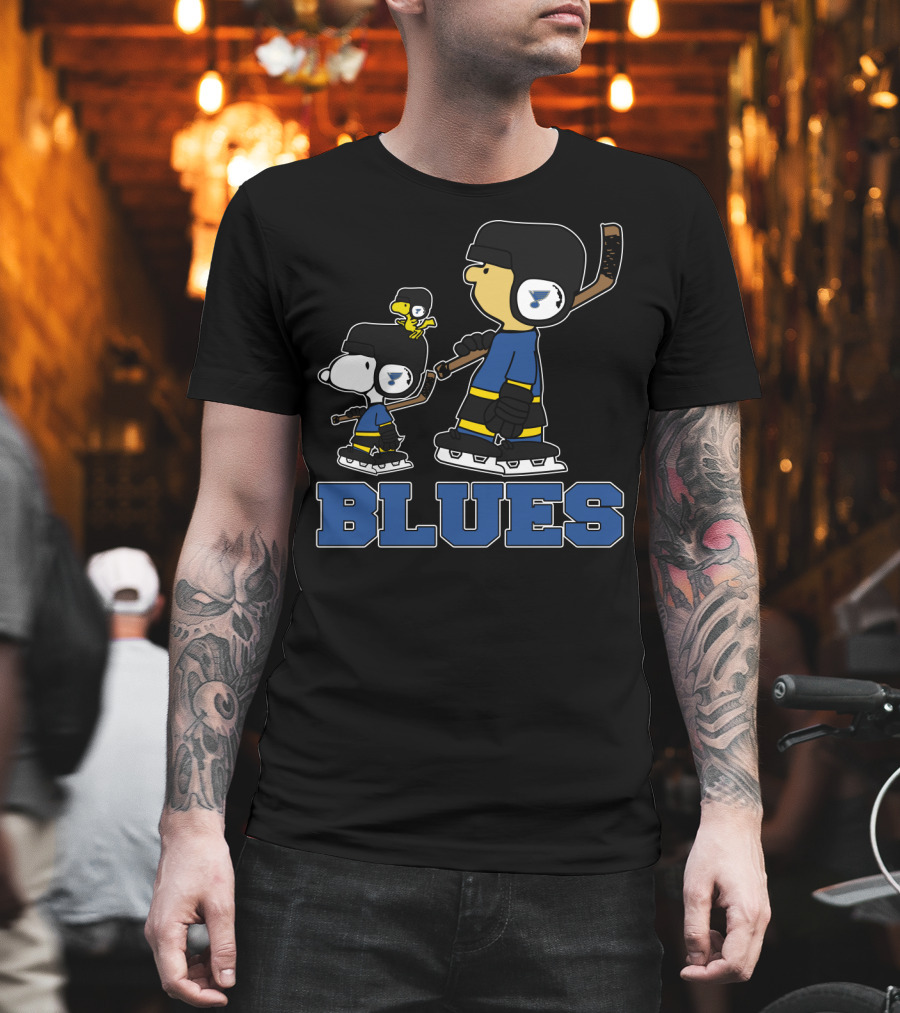 Snoopy Charlie Brown St. Louis Blues Hockey Fans T-Shirt