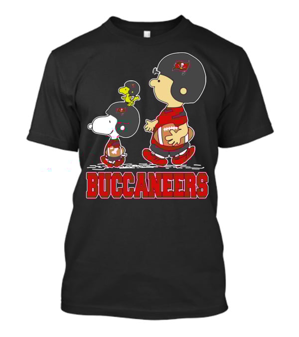 Snoopy Woodstock And Buccaneers Football Fans Featuring Iconic Characters T-Shirt